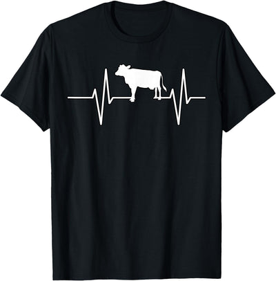 Cow Cattle Beef Heartbeat Funny T-Shirt