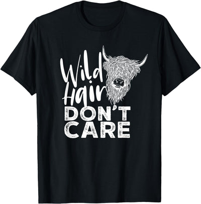 Farming Scotland Cattles Breeder Cows Highland Cow Wild Hair T-Shirt
