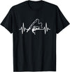 Fisherman Angler Fishing Gifts Angler Heartbeat Fishing Rod Fisherman T-Shirt - Black