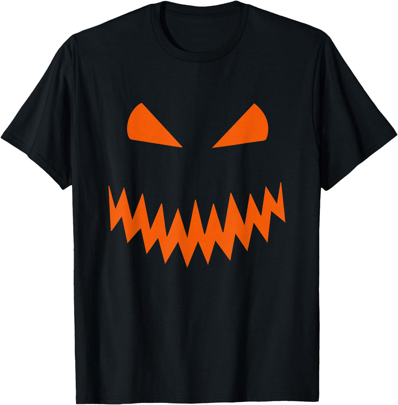 Halloween Designs. Pumpkin Jack O Lantern Scary Face Halloween Costume Graphic T-Shirt - Black