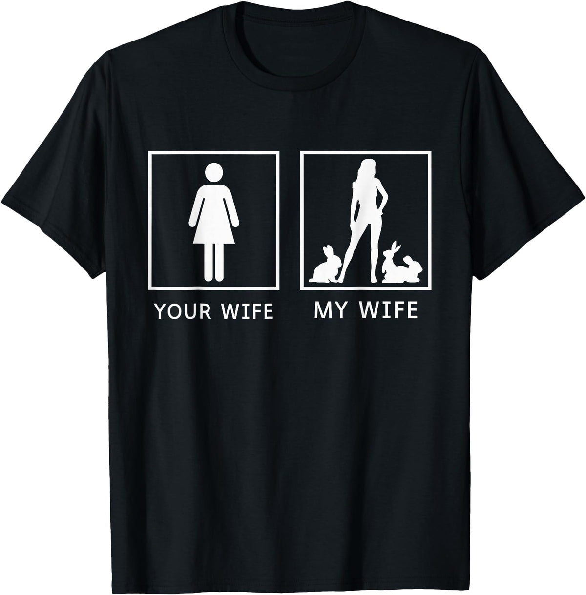 Your Wife My Wife Bunny Rabbit T-Shirt in Black