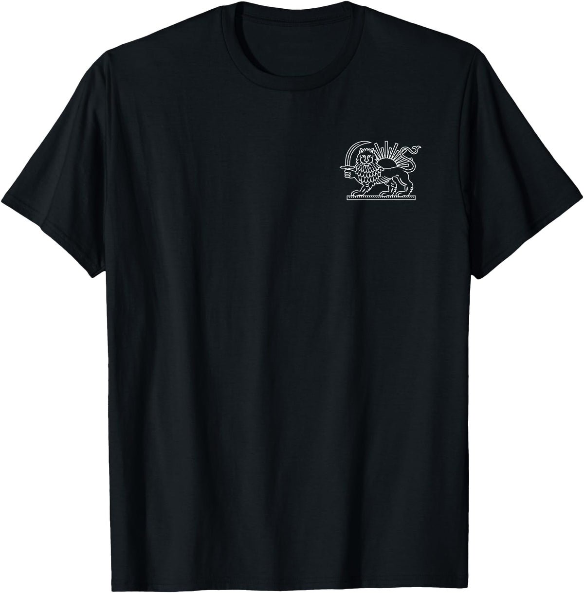 PERSIAN SYMBOLISM Persian Iran Lion and Sun Symbol T-Shirt - Black