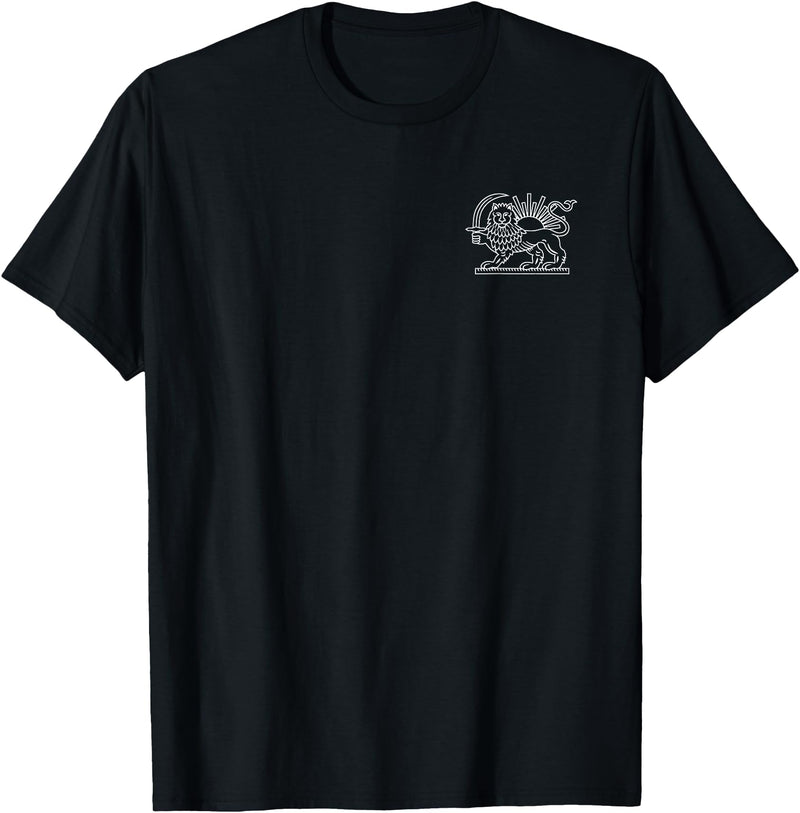 PERSIAN SYMBOLISM Persian Iran Lion and Sun Symbol T-Shirt - Black