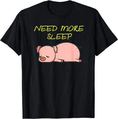 Funny Sleeping Pig Pajama Design for Bedtime T-Shirt