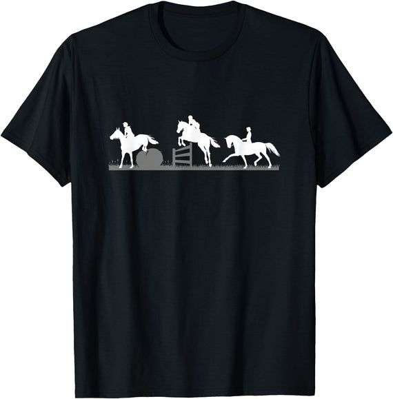 Horse Jumping and Eventing Horses Tee's Event Horses T-Shirt Horse Jumping and Dressage T-Shirt - Black