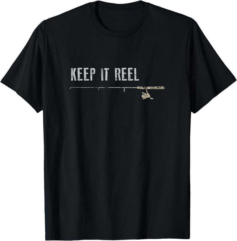 Triple G Mavs Funny Fishing Shirt, Keep it Reel Fish T-Shirt - Black