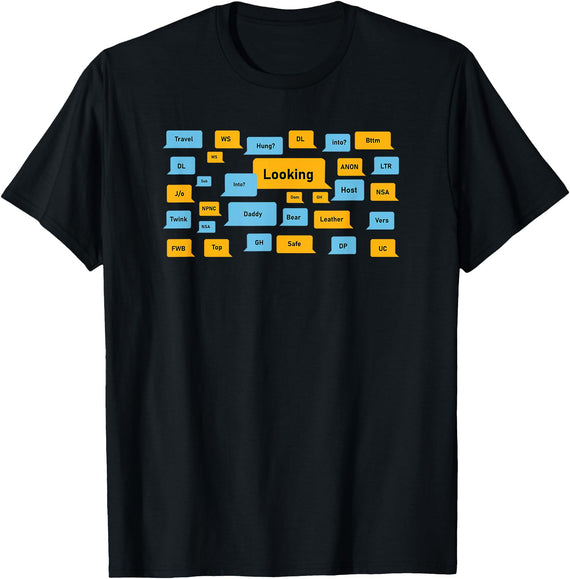 LGBTQ Gay Mens Clothing Gay Muscle Pride Parade Gay Daddy Bear & Gay Men Into Leather - Looking? Pride Month T-Shirt - As Pictured