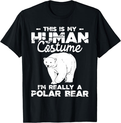 Funny Polar Bear Shirts Human Costume - Polar Bear Lover Zookeeper Wildlife T-Shirt
