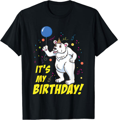Hiking Lover Design Its My Birthday Polar Bear T-Shirt
