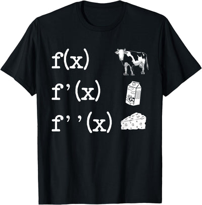 Funny Math Teacher Art Women Cow Milk Cheese Formula T-Shirt