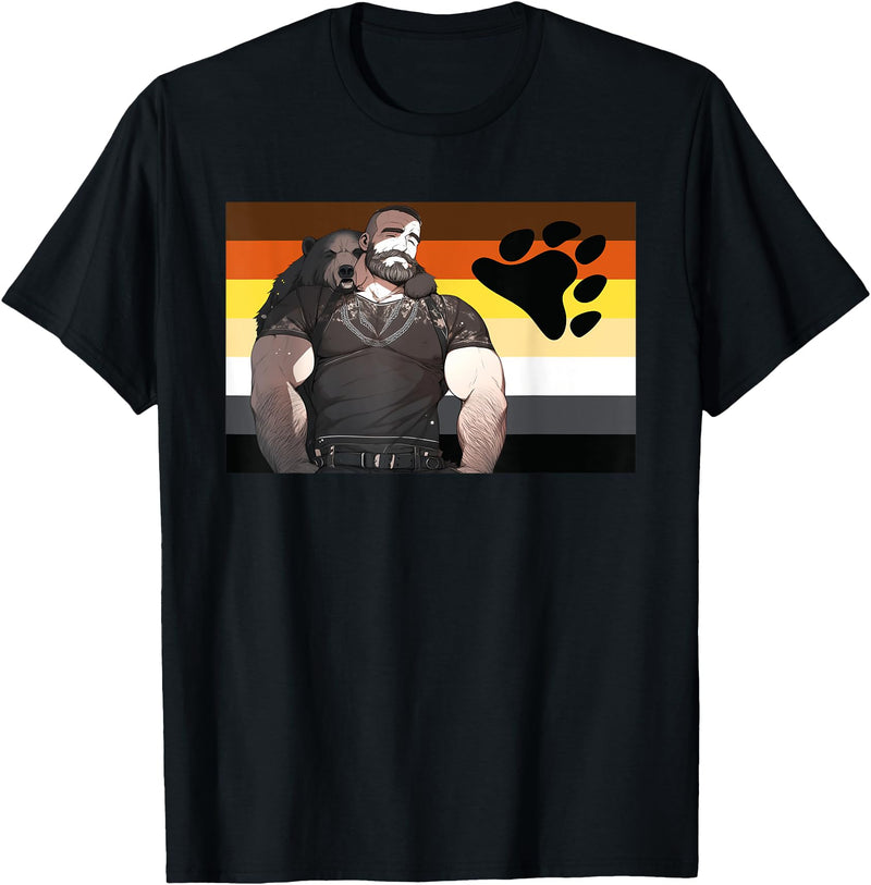 Bear Pride Gifts for Gay Bear Pride 2024 Daddy & Cubs Hairy Bear Pride Flag, Gay Bear Pride T-Shirt - As Pictured