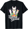 Llamas and Alpaca Gifts Llama Squad Funny Cute Llama Matching T-Shirt - Black