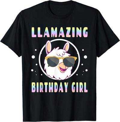 LLama Squad Shirts and Gifts Llama Birthday Girl Party Outfit Amazing Pun Fun Rainbow T-Shirt