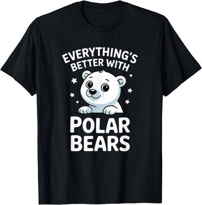 The Cute Animal Apparel Company Cute Polar Bear Lover Adults or Kids Boys Girls Polar Bears T-Shirt