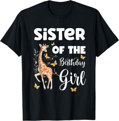 Giraffe Sister of the Birthday Girl Matching Family T-Shirt