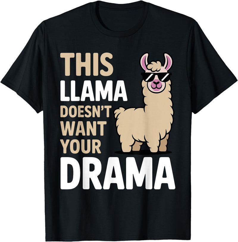 Llama Gift Llama Lover Accessories & Lama Stuff Funny Llama Design for Men Women Kids Llama Lover Llama T-Shirt - Black