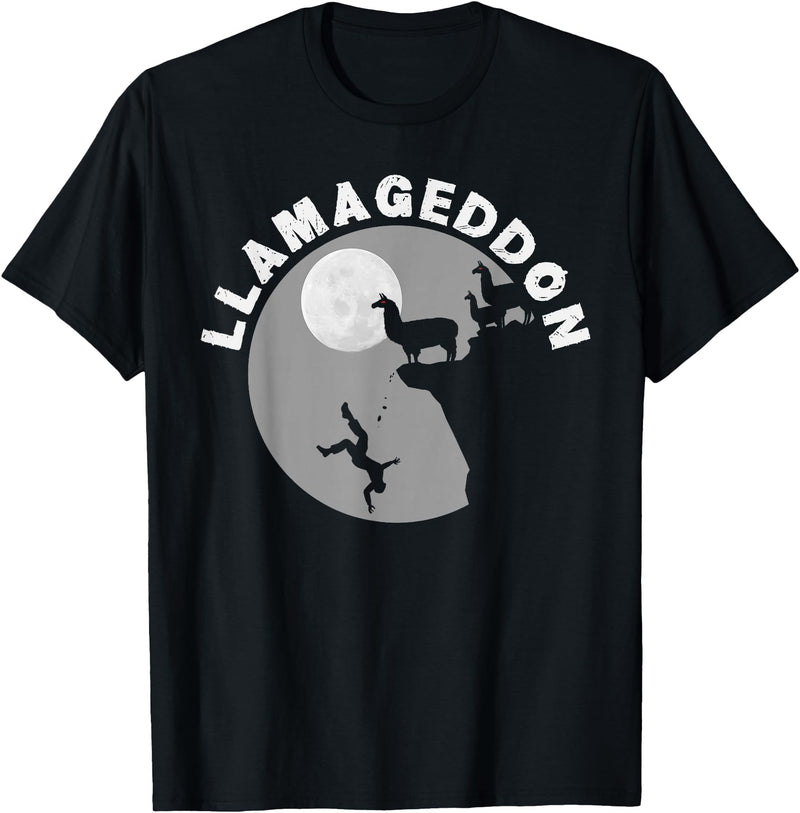 Funny Llama Tshirts for Farm Pet Animal Fans Funny Llamageddon T-Shirt for Llama Barnyard Lovers T-Shirt - Black