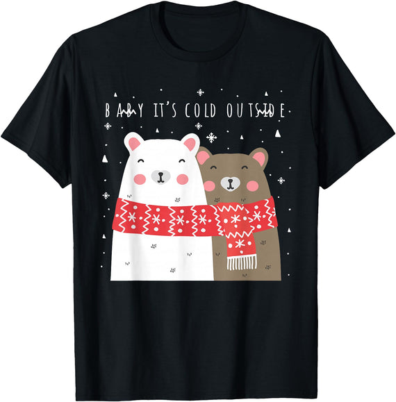 Christmas Dreamz Baby it’s cold outside, polar bears, winter Christmas theme T-Shirt - Black
