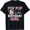 Cow Birthday Shirts For Family Men Women Cow Lover Pop Pop of The Birthday Girl Shirt Farm Cow Grandpa 1st T-Shirt - Black