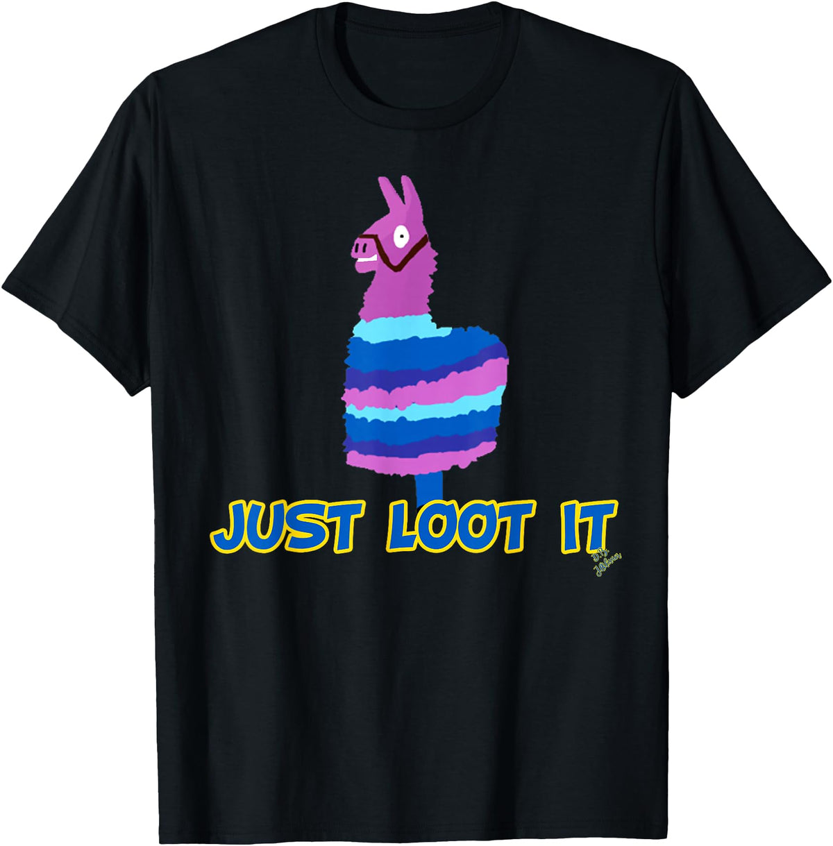 gamer shirts by jean olivier Funny llama outfit gamer outfit just loot it T-Shirt - Black