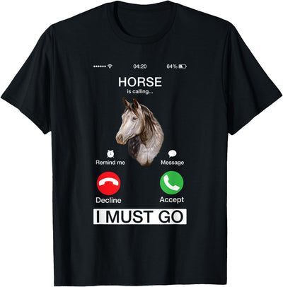 Horse Art Vibes Horse Calls Cute Equine Art Racing Animal Lover Novelty T-Shirt