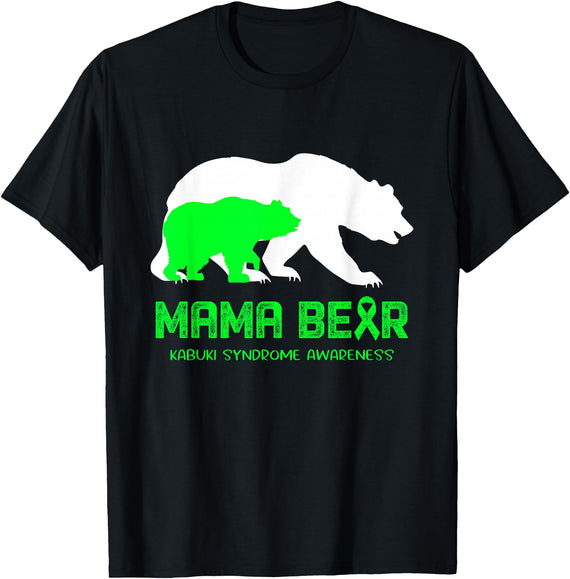 Kabuki Syndrome Awareness T-Shirt Mama Bear Kabuki Syndrome Awareness Shirt for Men and Women T-Shirt - Black