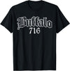 Buffalo NY by Kruzelly Vintage Buffalo New York 716 T-Shirt - Black