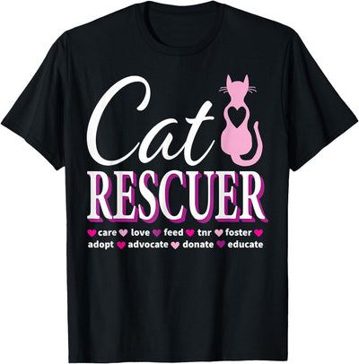 Cat Rescue Gift Feral Kittens Homeless Cats Shelter TNR Tee T-Shirt