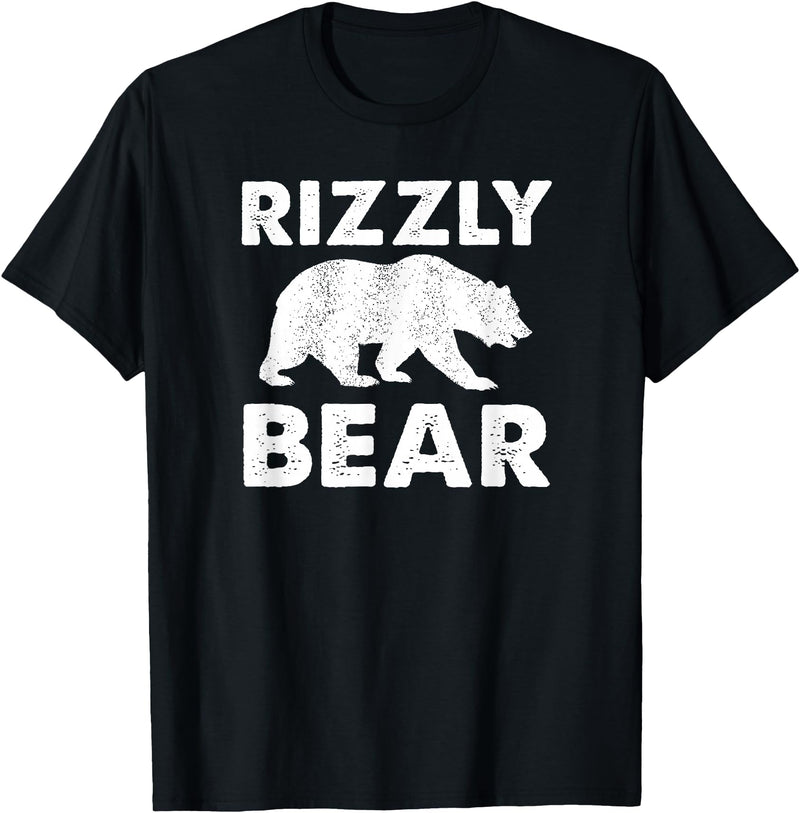 Rizz Meaning Tees Rizzly Bear T-Shirt - Black