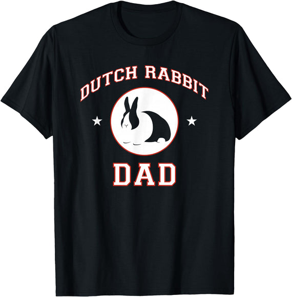 Dutch Rabbit Dad T-Shirt in Black