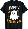Happy Halloween Trick Or Treat Halloween Ghost T-Shirt - Black