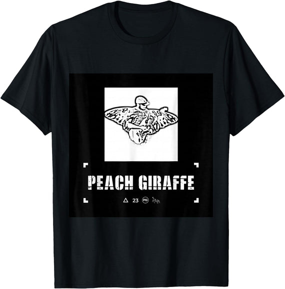 Peach Giraffe Merch Design 0.023 T-Shirt - Black