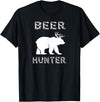 funny Beer Hunter shirt Funny Bear Deer BEER Hunting Tee Shirt T-Shirt - Black