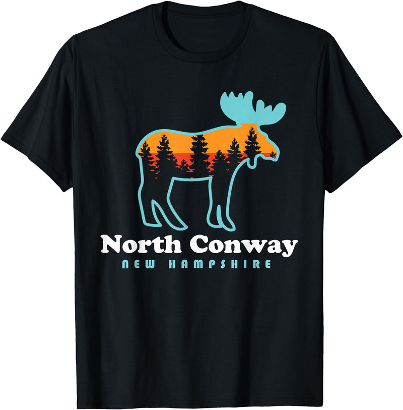 North Conway NH North Conway New Hampshire Moose Mountains T-Shirt - Black