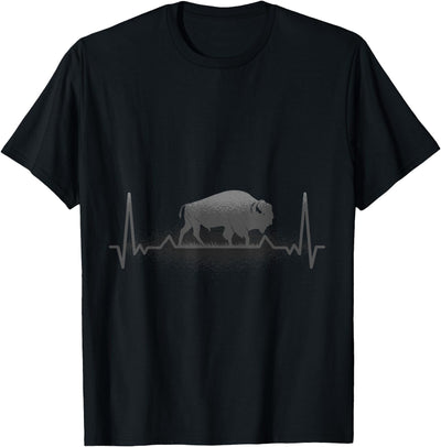 Cow Buffalo Quotes Ecg Heartbeat Buffalo T-Shirt