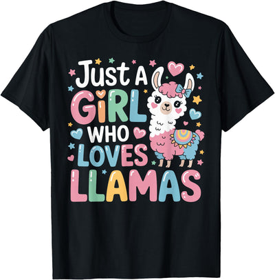 Funny Adorable Llama Lover Just a Girl Who Loves Cute Llamas Gifts for Girls Kids T-Shirt