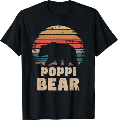 Poppi Bear Vintage Retro Funny Father's Day T-Shirt
