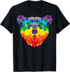 Bear Gay Pride Novelty by Ryan Co. Geometric Bear LGBT Rainbow Flag Gay Pride Men Women T-Shirt - Black