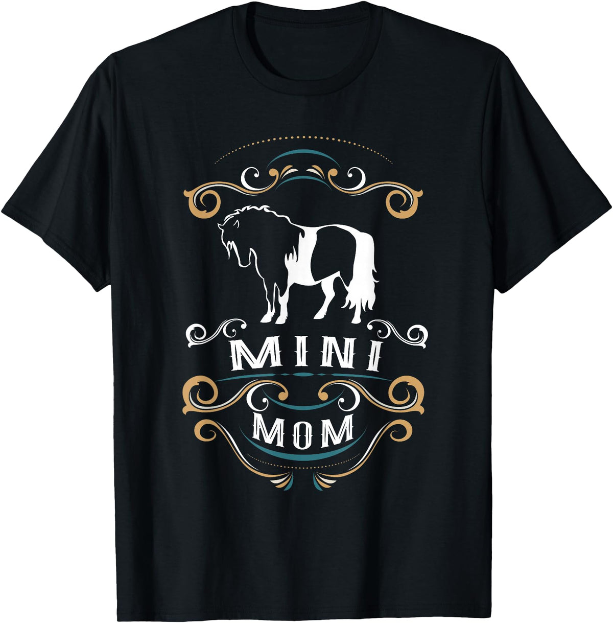 NIckerStickers Mini Mom | Trending Miniature Horse T-Shirt - Black