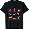 Yoga Rabbit Figurines Bunny Yoga T-Shirt in Black