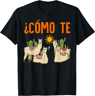 Nerd Ninja Llama Como Te LLamas Spanish Teacher Llama Gift T-Shirt for Men Women Girls Kids - Black