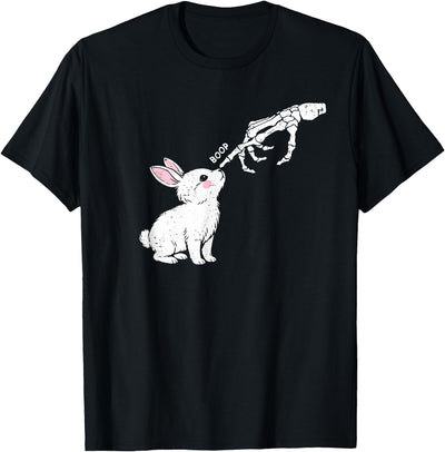 Skeleton Hand Boop White Bunny T-Shirt