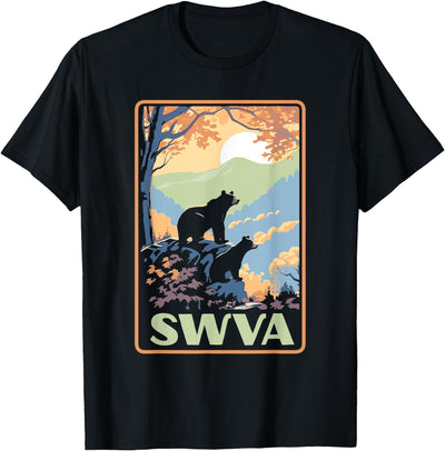 SWVA Southwest Virginia Black Bears Vintage Parks Poster T-Shirt