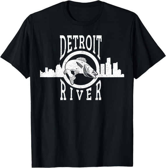 Eternal Angler Detroit River Walleye Fishing T Shirt for Men Women T-Shirt - Black