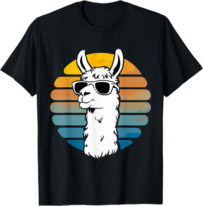 Alpaca Funny Llama Lover Funny Llama Sunglasses T-Shirt