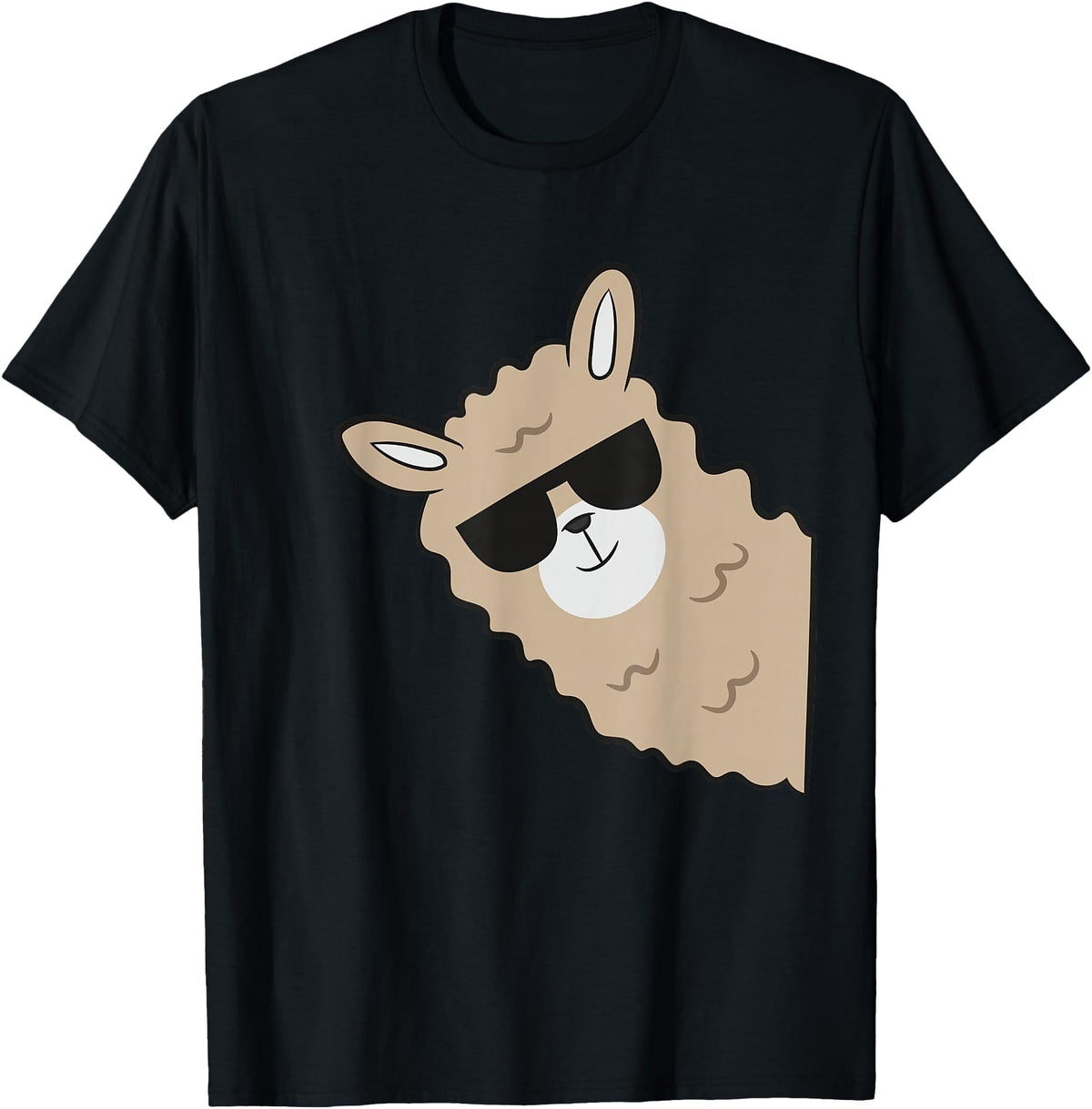 Funny Llama And Alpaca Gifts Cute Llama Alpaca with Sunglasses Funny Llama T-Shirt - Black