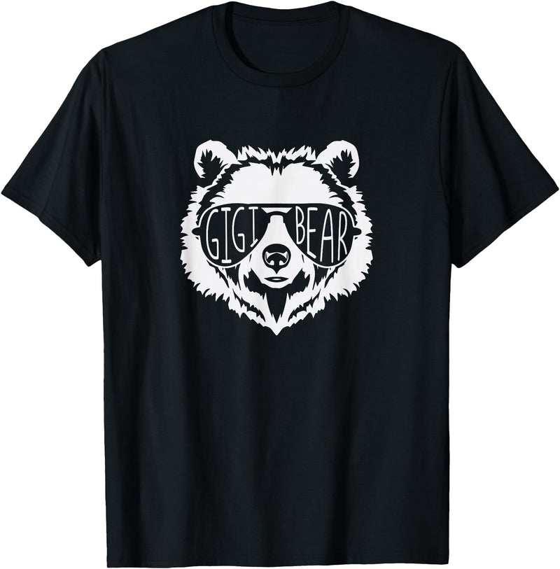 gigi Bear Family Apparel Gigi Bear Face with Sunglasses T-Shirt - Black