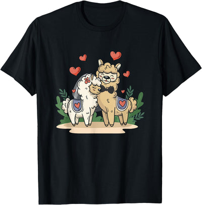 Llama Bride and Groom Wedding Matching Couple Llama Bride and Groom Wedding Art Matching Couple Loving T-Shirt