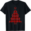 Christmas Buffalo Plaid Tree Tee Christmas Red & Black Buffalo Plaid Tree T-Shirt - Black