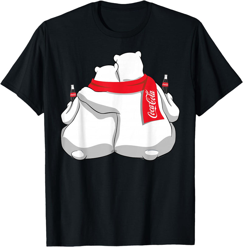 Coca-Cola Company Coca Cola Snowmies Polar Bears Holiday T-Shirt - Black